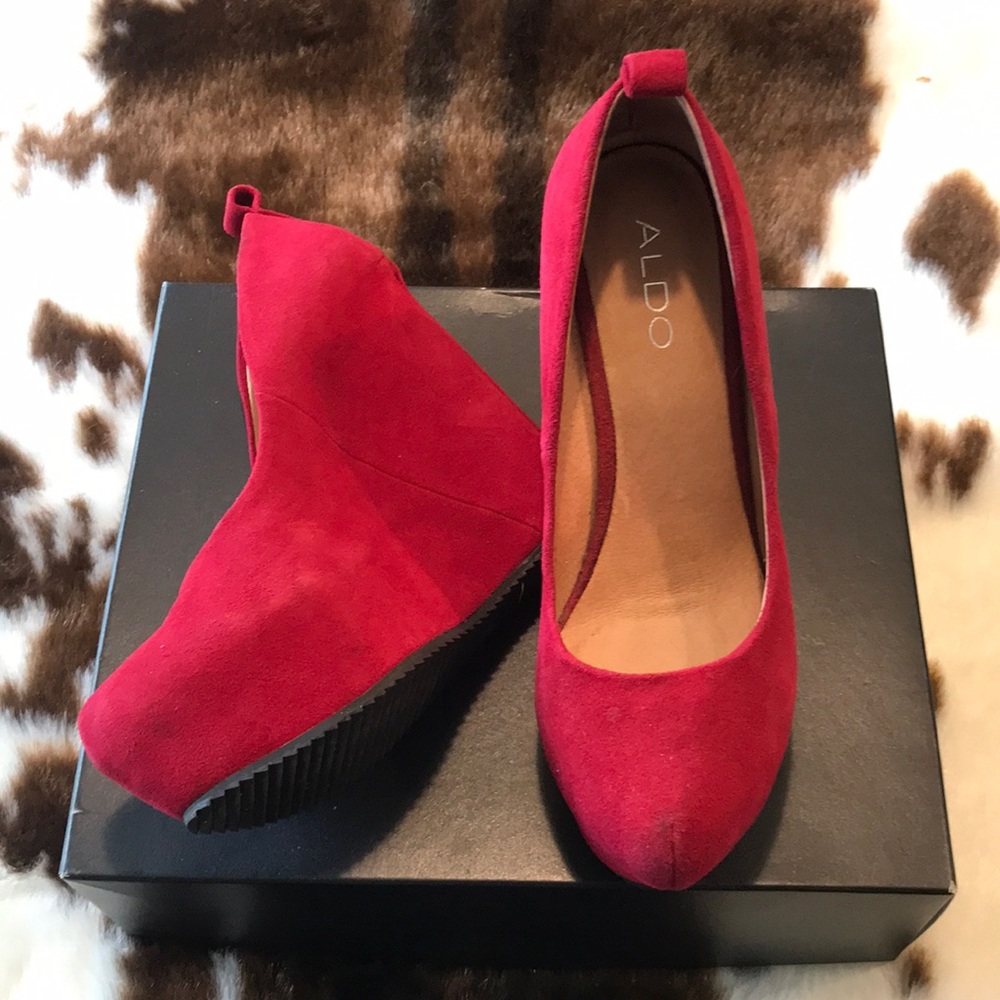 Aldo red platform shoes!